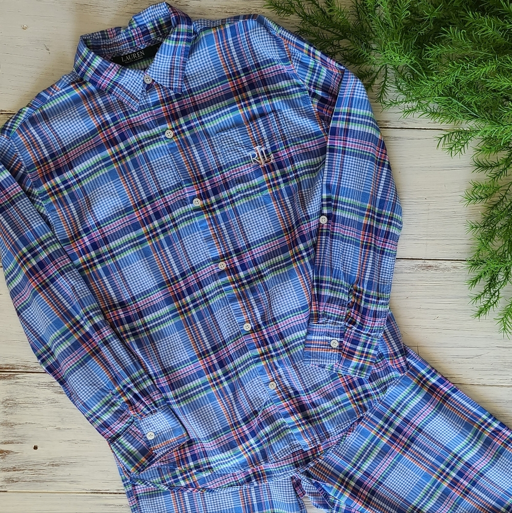 Lauren Ralph Lauren Small Lightweight Plaid Pajamas